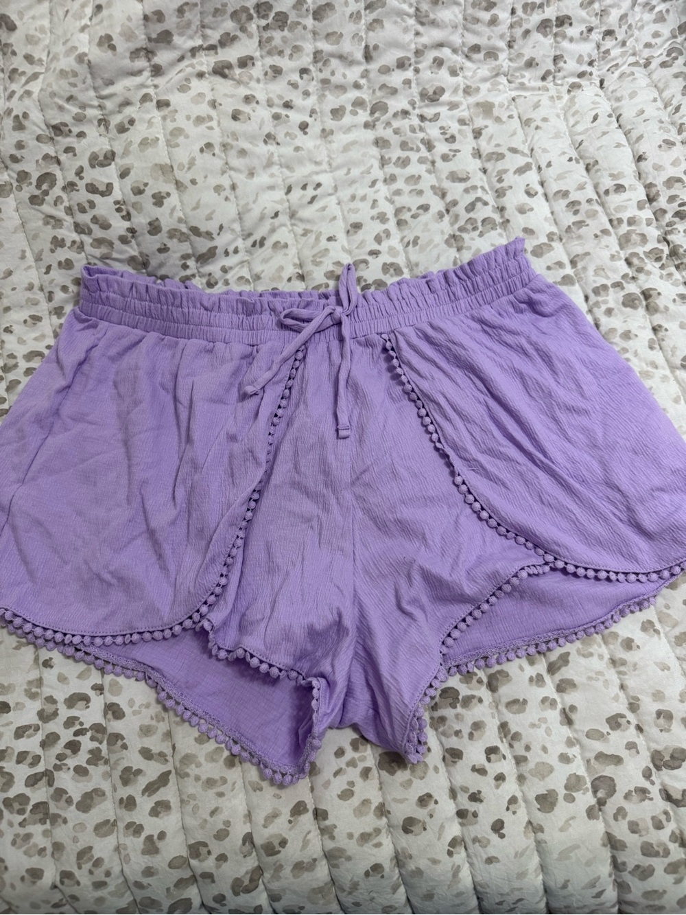 No Boundaries Lavender Elastic Waist Shorts